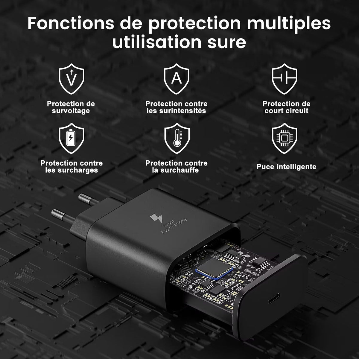 Chargeur Samsung Original Complet Type-C 45W