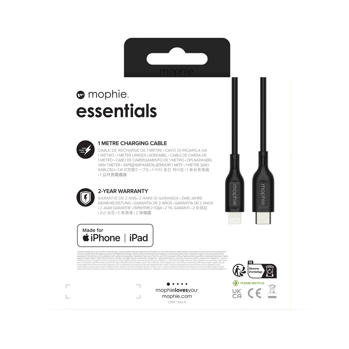 Mophie Essentials USB-C vers Lighting 1 mètre