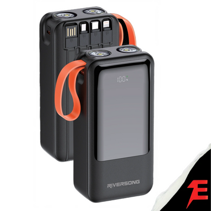 Riversong Ray 30S – Power Bank 30000mAh avec câbles intégrés & charge rapide 22,5W