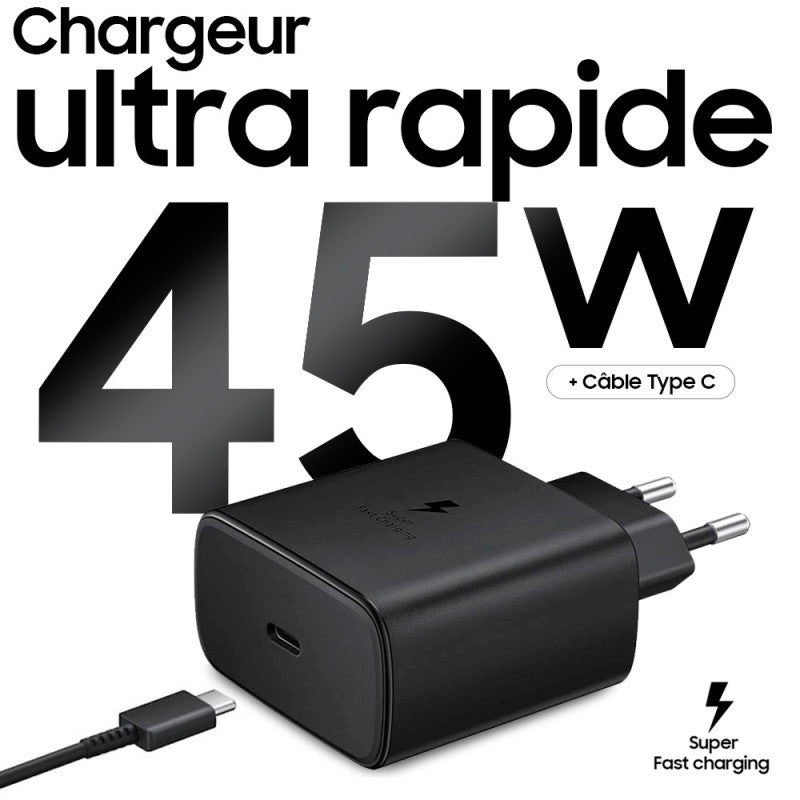 Chargeur Samsung Original Complet Type-C 45W